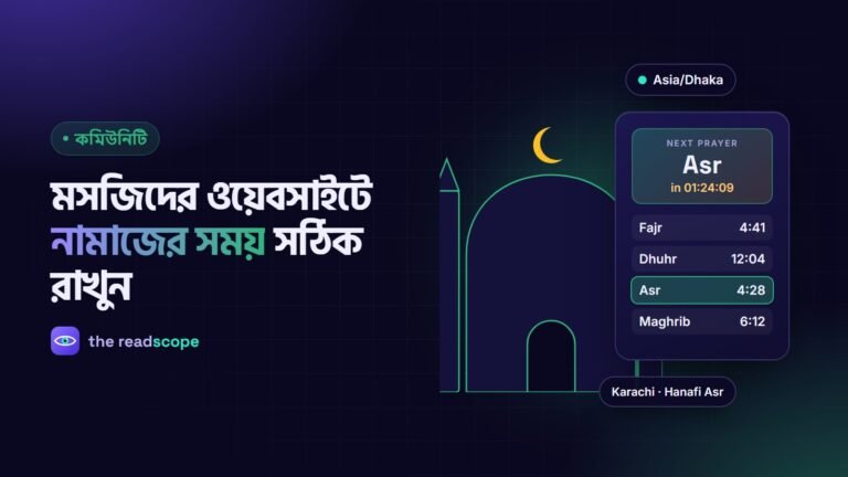 মসজিদের গম্বুজ, চাঁদ এবং নামাজের সময়ের তালিকা