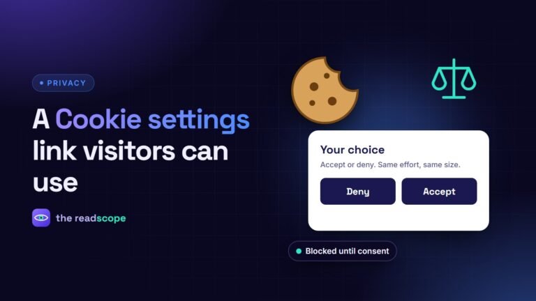A cookie and a consent banner with equal Deny and Accept buttons
