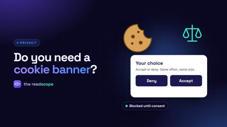 A cookie and a consent banner with equal Deny and Accept buttons